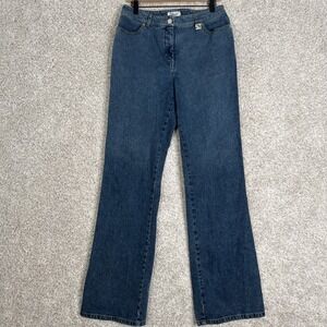 St. John Flare Jeans Sz 12 Blue Charm Flare Luxury VTG Country Club‎ Old Money